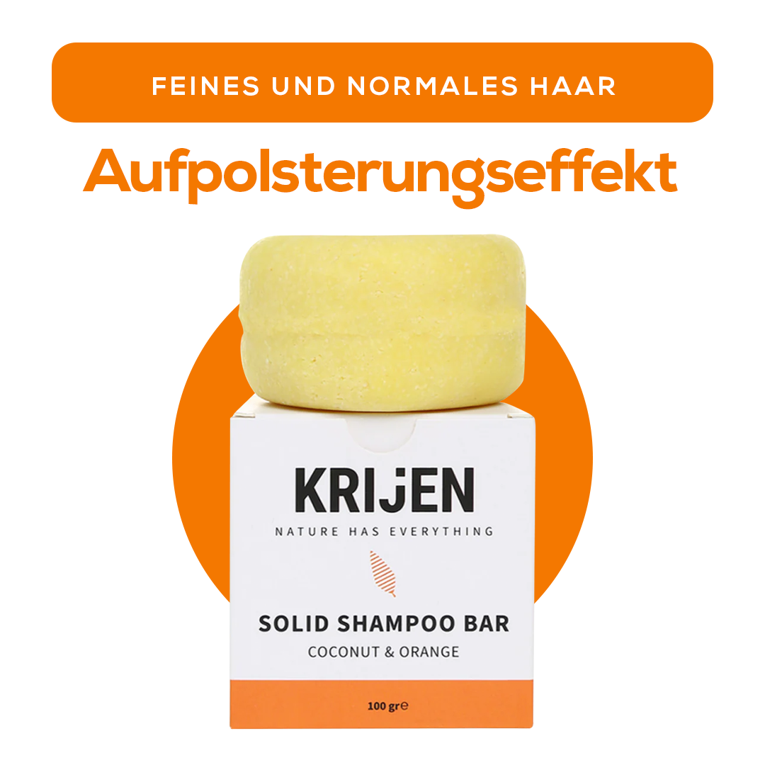 Festes Shampoo-Riegel Kokosnuss & Orange 100 Gr