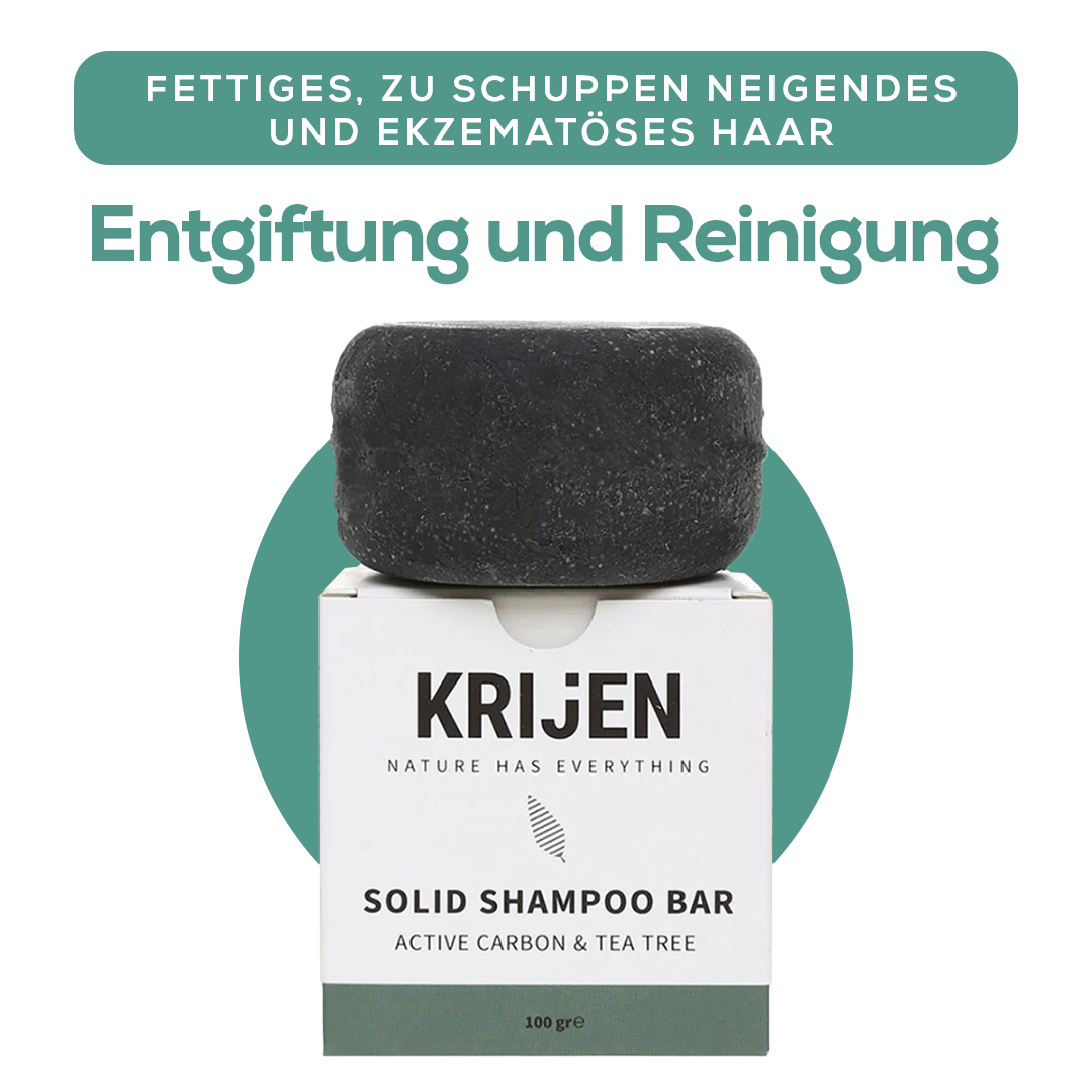 Festes Shampoo mit Aktivkohle und Teebaumöl, 100 Gr.