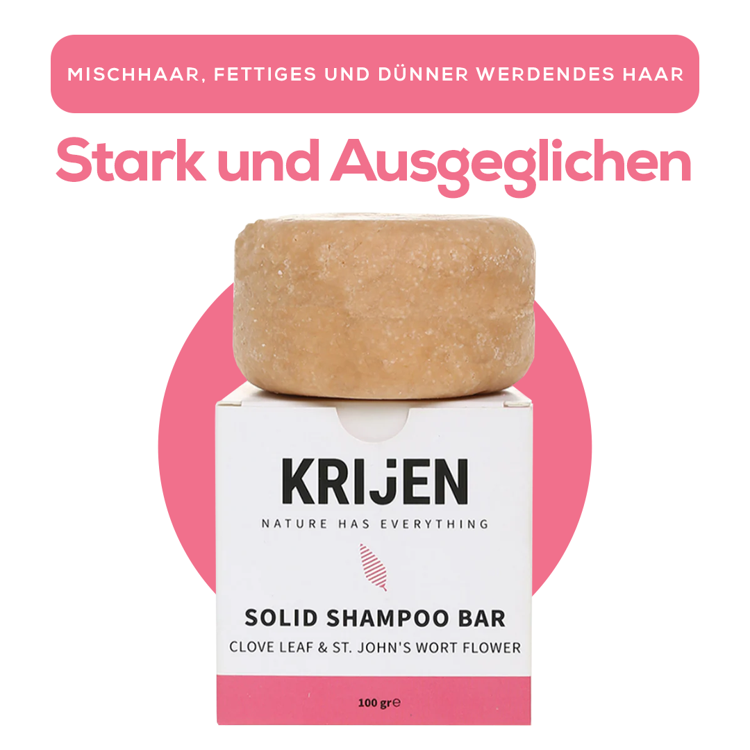 Festes Shampoo mit Nelkenblättern und Johanniskrautblüte, 100 Gr.