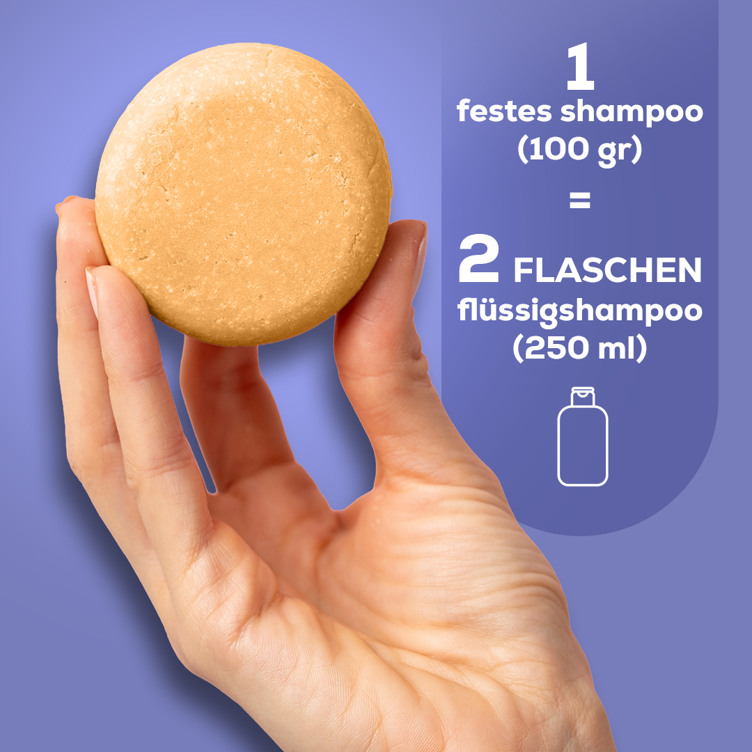 Festes Shampoo Argan & Lavendel 100 g – mit natürlichem Kürbis-Luffa