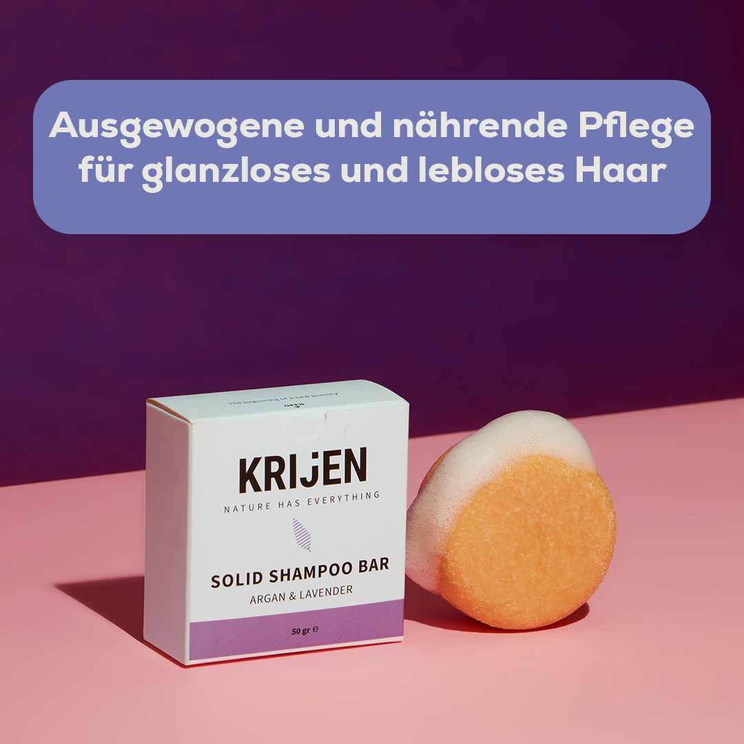 Festes Shampoo-Riegel Argan & Lavendel, 50 g - Probiergröße