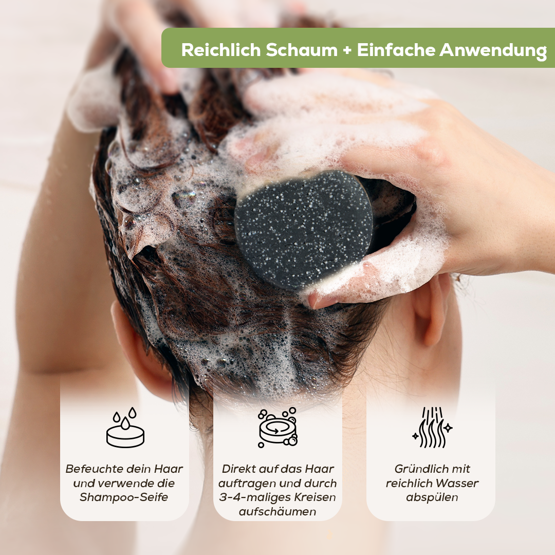 Festes Shampoo mit Aktivkohle und Teebaumöl 50 g – Probiergröße