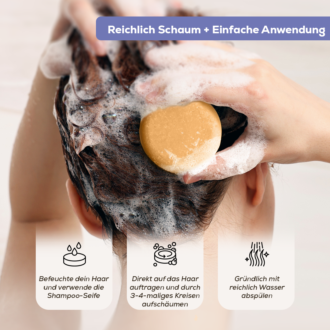 Festes Shampoo Argan & Lavendel 100 g – mit natürlichem Kürbis-Luffa