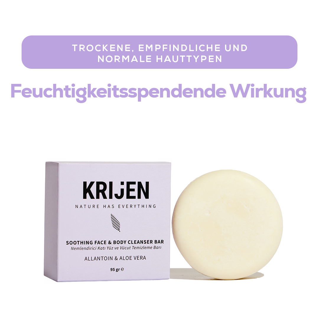 Feuchtigkeitsspendender Reinigungsriegel für Gesicht und Körper mit Allantoin und Aloe Vera 95 g