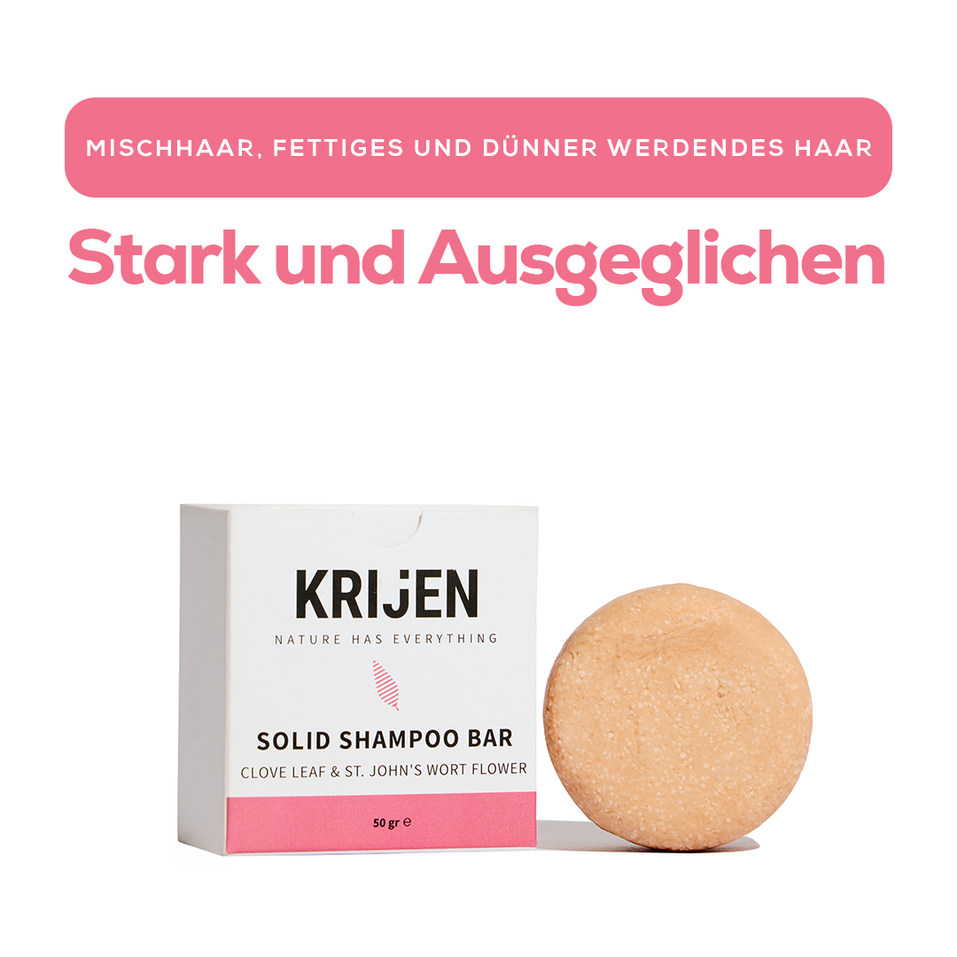 Festes Shampoo mit Nelkenblättern und Johanniskrautblüten, 50 g – Probiergröße