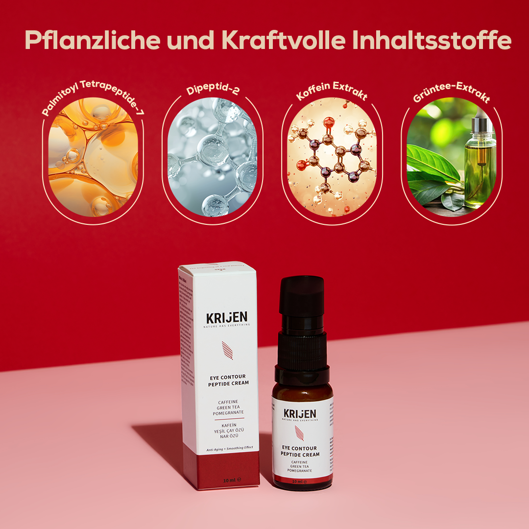 Peptid & Koffein Aufhellende Augencreme | Grüntee-Extrakt + Granatapfel-Extrakt + Mangokernöl 10 ml