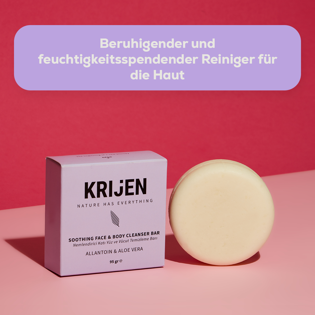 Feuchtigkeitsspendender Reinigungsriegel für Gesicht und Körper mit Allantoin und Aloe Vera 95 g