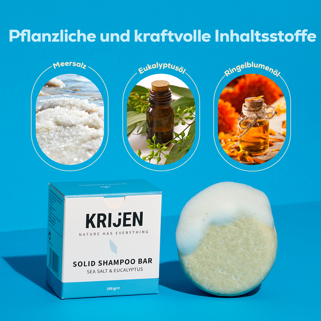 Festes Shampoo mit Meersalz und Eukalyptus, 100 Gr.