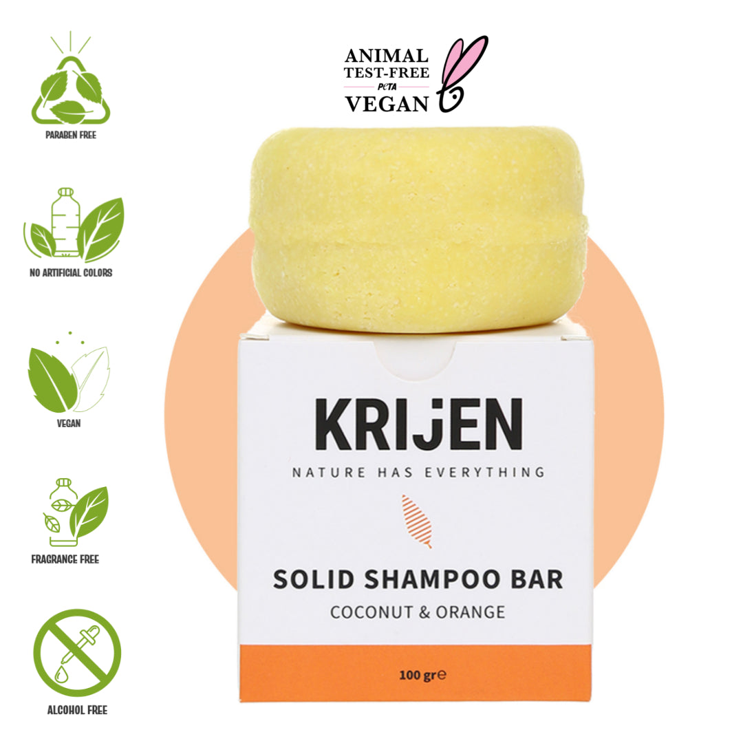 Festes Shampoo-Riegel Kokosnuss &amp; Orange 100 Gr 